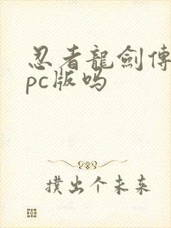 忍者龙剑传3有pc版吗