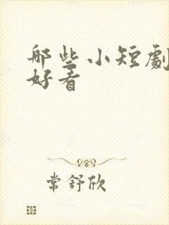 哪些小短剧比较好看