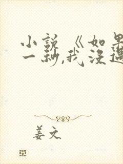 小说 《如果这一秒,我没遇见你》