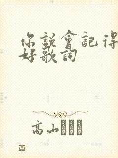 你说会记得我的好歌词