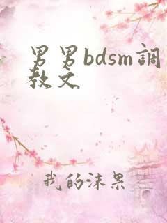 男男bdsm调教文