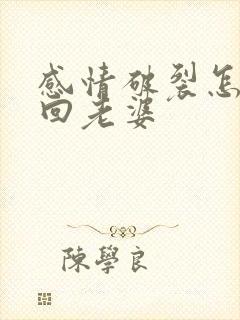 感情破裂怎么挽回老婆