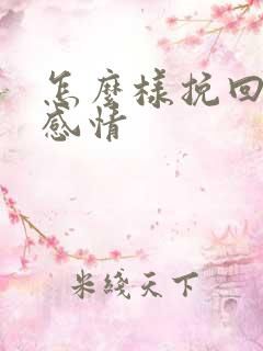 怎么样挽回一段感情