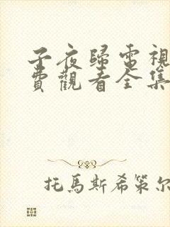 子夜归电视剧免费观看全集高清全集