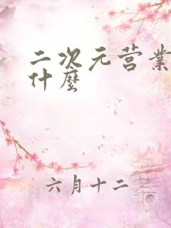 二次元营业图是什么