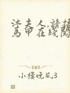 沐夫人,请捂好马甲在线阅读