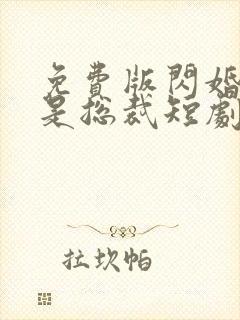 免费版闪婚老公是总裁短剧