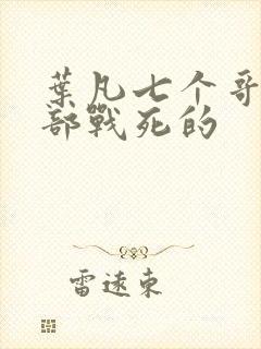 叶凡七个哥哥全部战死的