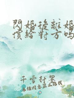 闪婚后离婚会赔偿给对方吗