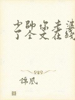 少帅你老婆又跑了全文在线阅读