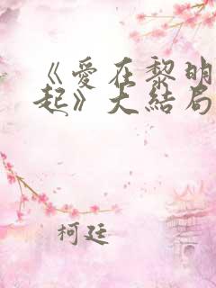 《爱在黎明前升起》大结局