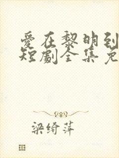 爱在黎明到来前短剧全集免费观看