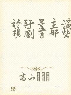 于轩晨主演的电视剧有哪些