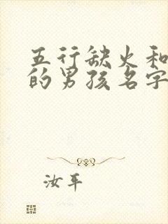 五行缺火和缺金的男孩名字