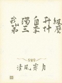 我独自升级动漫第三季什么时候出