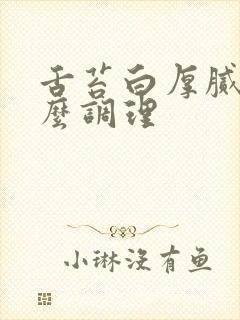 舌苔白厚腻是怎么调理