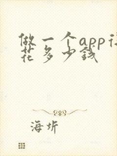 做一个app得花多少钱