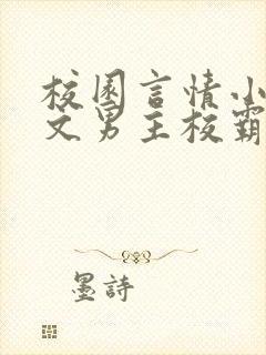 校园言情小说甜文男主校霸