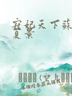 宠妃天下苏南衣夏景