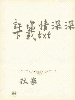 许你情深深似海下载txt