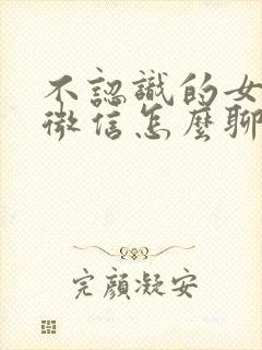 不认识的女生加微信怎么聊天