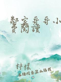 邻家哥哥小说免费阅读