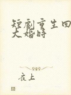 短剧重生回夫君大婚时