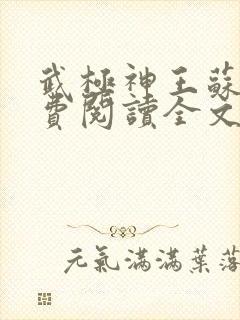 武极神王苏辰免费阅读全文