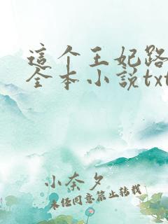 这个王妃路子野全本小说txt下载