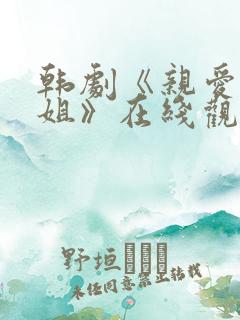 韩剧《亲爱的姐姐》在线观看