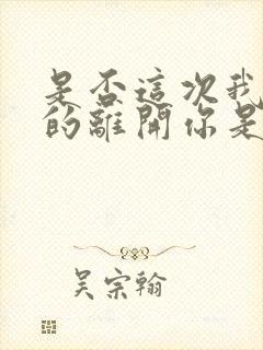 是否这次我将真的离开你是什么歌