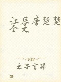 江辰唐楚楚最新全文