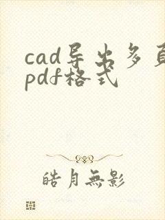 cad导出多页pdf格式