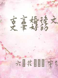 古言婚后文推荐文笔好的