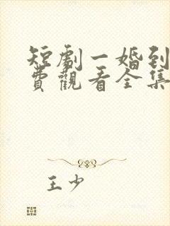 短剧一婚到底免费观看全集高清