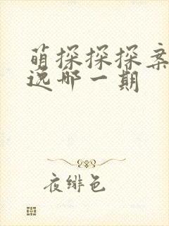 萌探探探案敖子逸哪一期