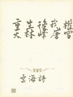 重生后我权势滔天林峰唐雪颜的小说叫什么