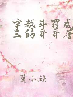 穿越斗罗成为唐三的哥哥唐川的小说