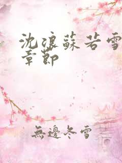 沈浪苏若雪更新章节