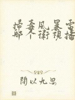 扫毒风暴电视剧哪个卫视播出