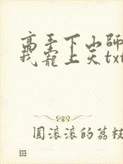 高手下山师姐将我宠上天txt