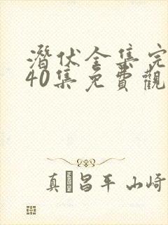 潜伏全集完整版40集免费观看