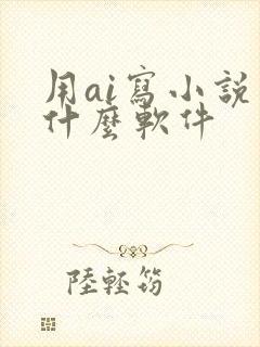 用ai写小说用什么软件