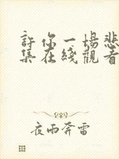 许你一场悲欢全集在线观看