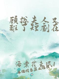 顾总夫人又要和离了短剧在线观看全集