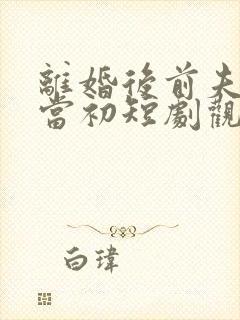 离婚后前夫悔不当初短剧观看高清