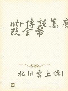 ntr传说怎么改金币