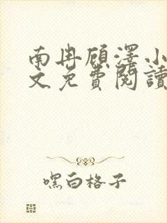 南冉顾泽小说全文免费阅读