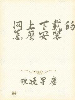 网上下载的软件怎么安装