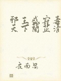 邪王盛宠毒妃倾天下兰芷清